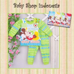 large LU217 Piyama Kaos Korea Mickey Mouse New 63 hijau copy